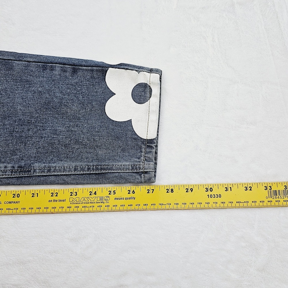Angel Kiss High Rise Baggy Jeans WomensSize 7/28 Floral Y2K Denim Flowers‎ Tween - Picture 7 of 9